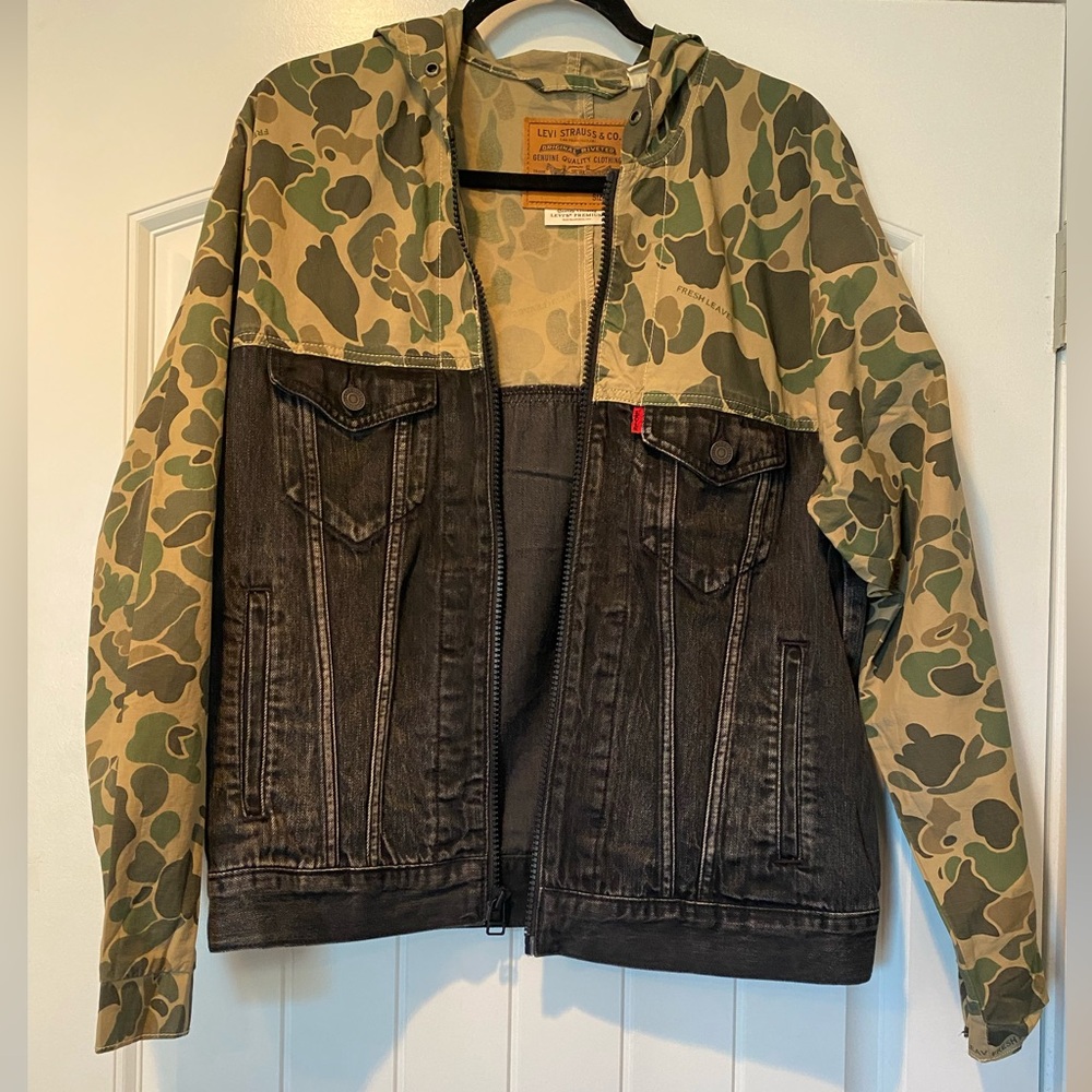 Levi's X Justin Timberlake Hybrid Hooded Trucker Jacket Denim/ Camo Small